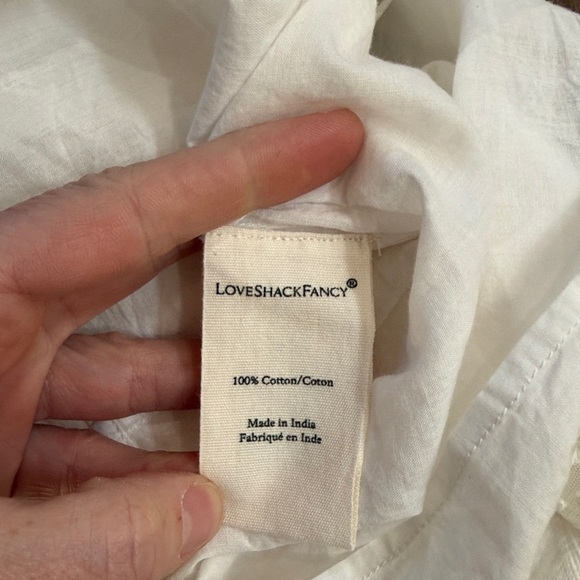 LoveShackFancy Kesia Mini Dress White Lace Cutout Smocked Size XS - Picture 12 of 16